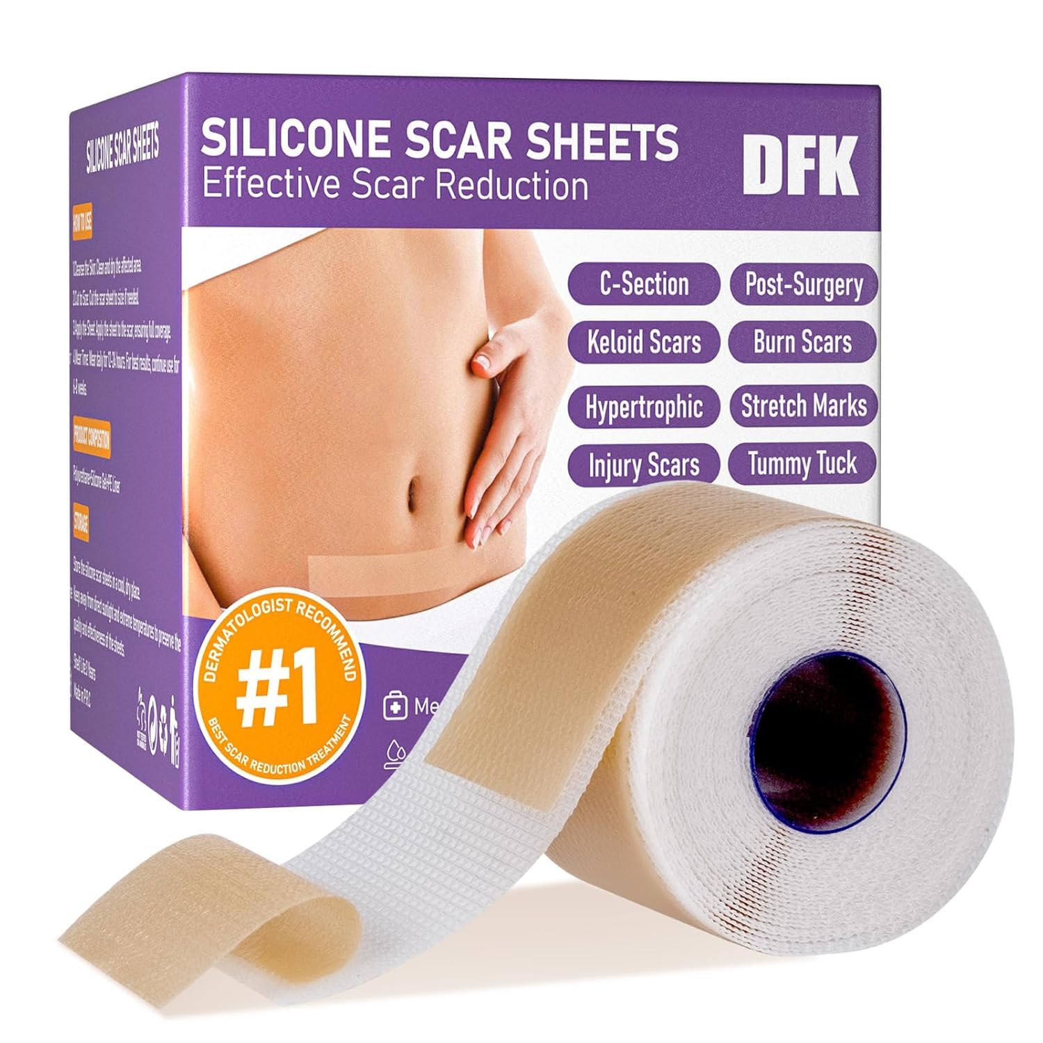 Professional Reusable Silicone Scar Sheets & Tape (1.6