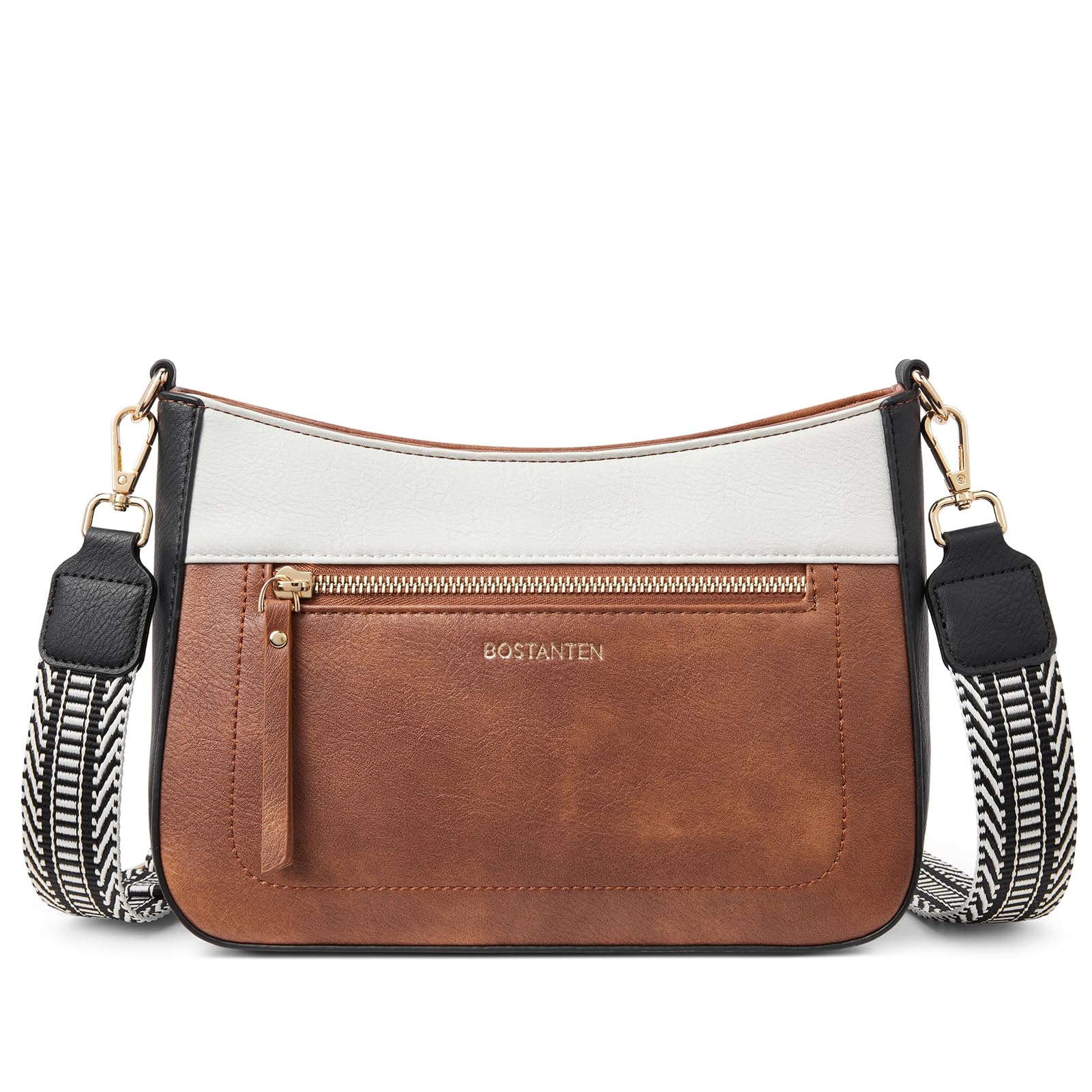 BOSTANTEN Vegan Leather Crossbody Bags for Women - Stylish Hobo Shoulder Purse with Detachable Guitar Strap | Perfect for Work, Travel & Everyday Use