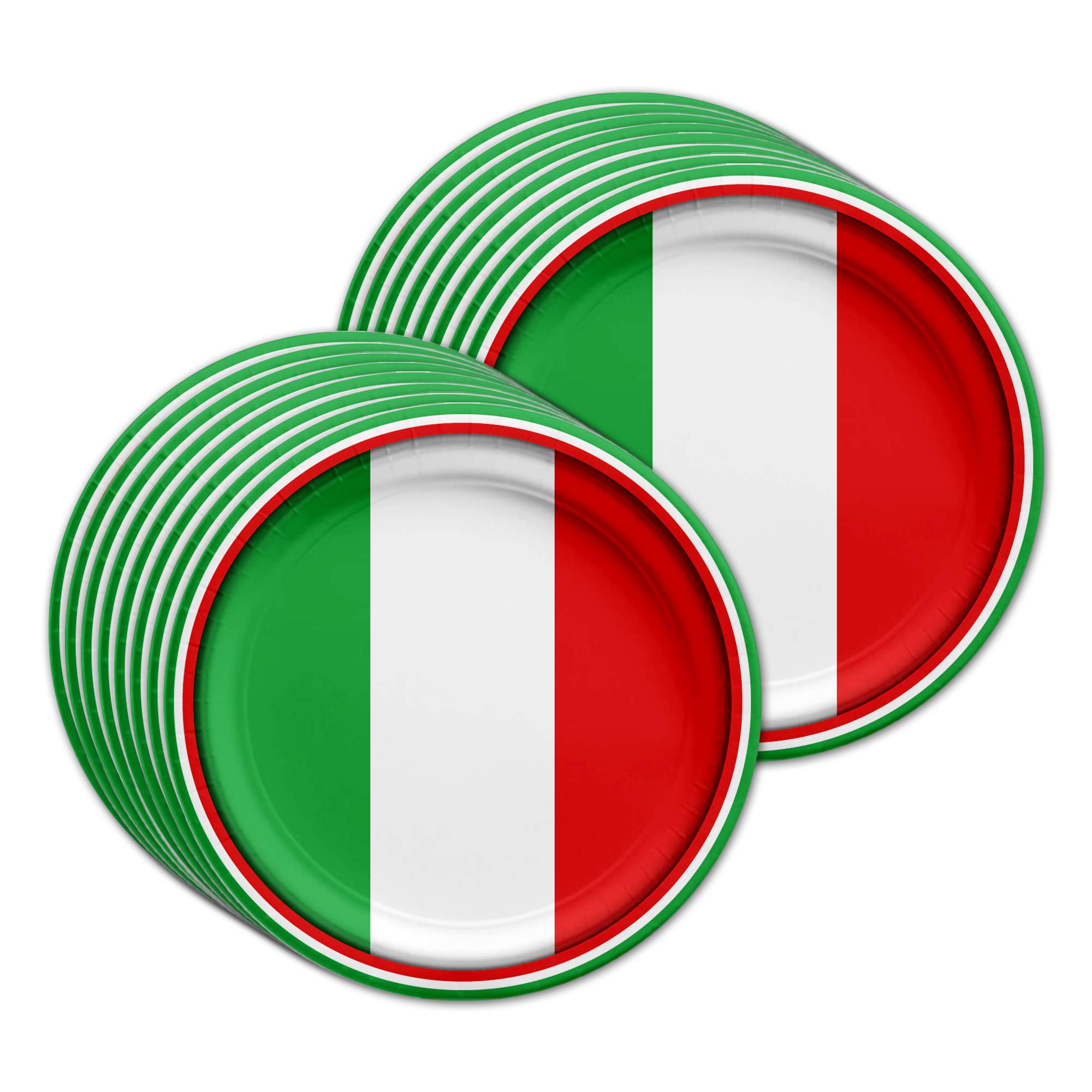 Italian Flag Themed Birthday Party Supplies Set - 16-Piece Tableware Kit with Plates, Napkins & Cups for Patriotic Celebrations & National Day Events