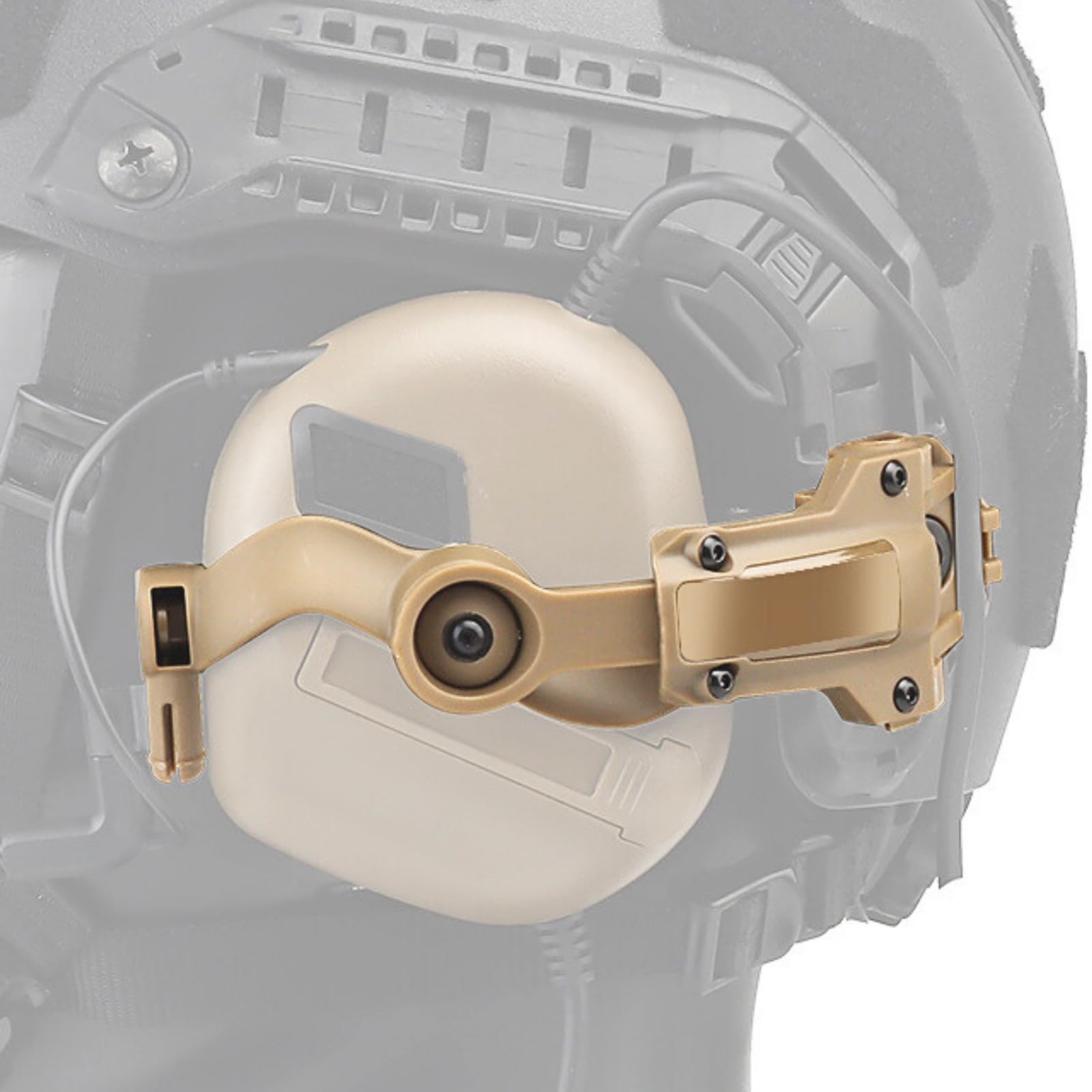 Free-Angle Tactical Headset Rail Mount - Compatible with Earmor M32/M31 Headsets, Team Wendy EXFIL/Flux Helmets & Ops-Core Fast Arc Rails - M-Lok Helmet Accessory for Airsoft, Military & Tactical Training