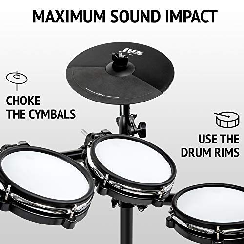 Professional 8-Piece Electronic Drum Set with Real Mesh Heads - 448 Sounds, 70 Songs & Recording Function | Includes Kick Pad, Drum Sticks & Studio Headphones | Perfect for Home Practice, Studio Recording & Live Performances