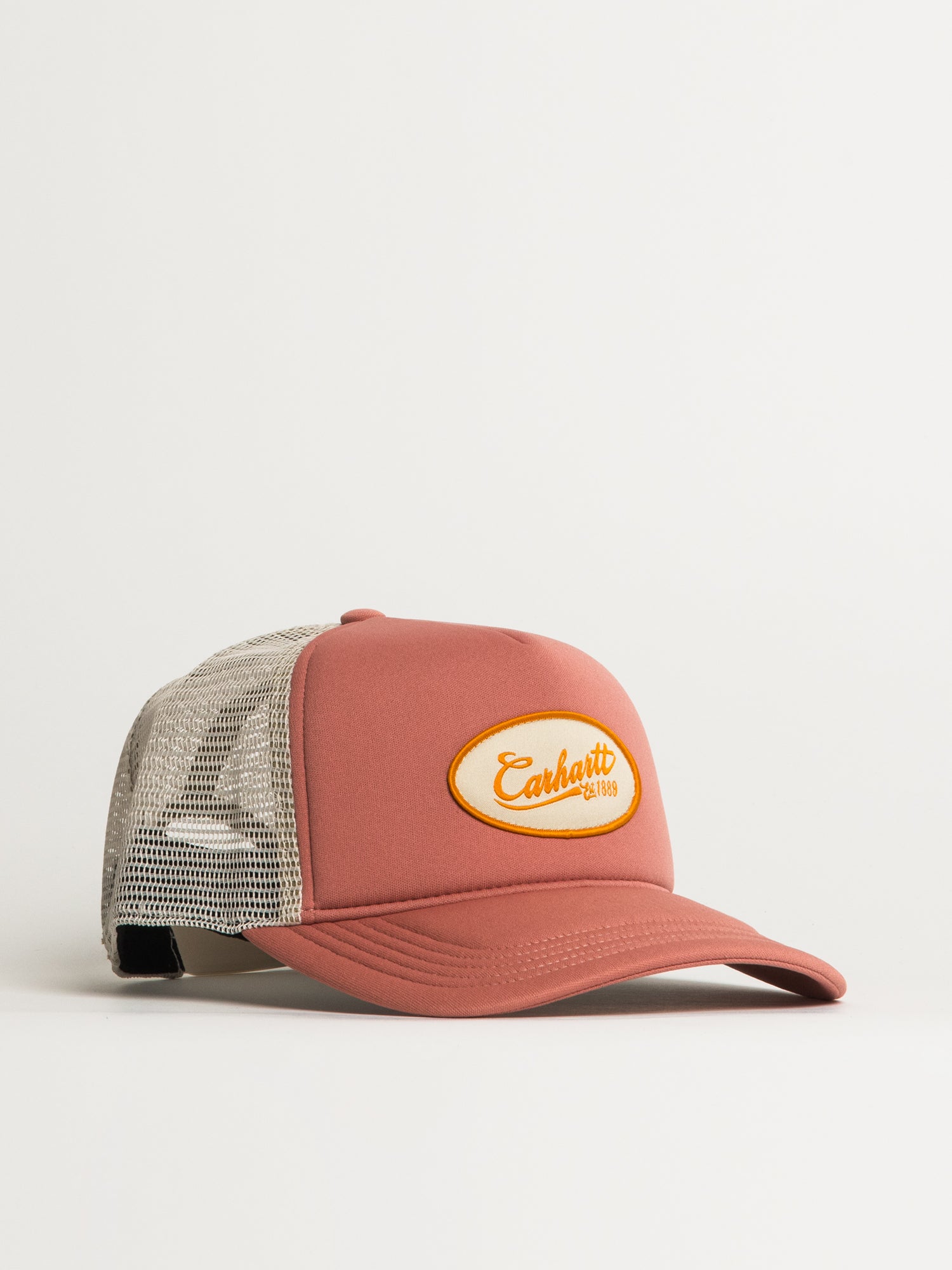 Carhartt Trucker Hat for Men & Women - Adjustable Rose Pink Snapback Cap for Outdoor Work & Casual Wear