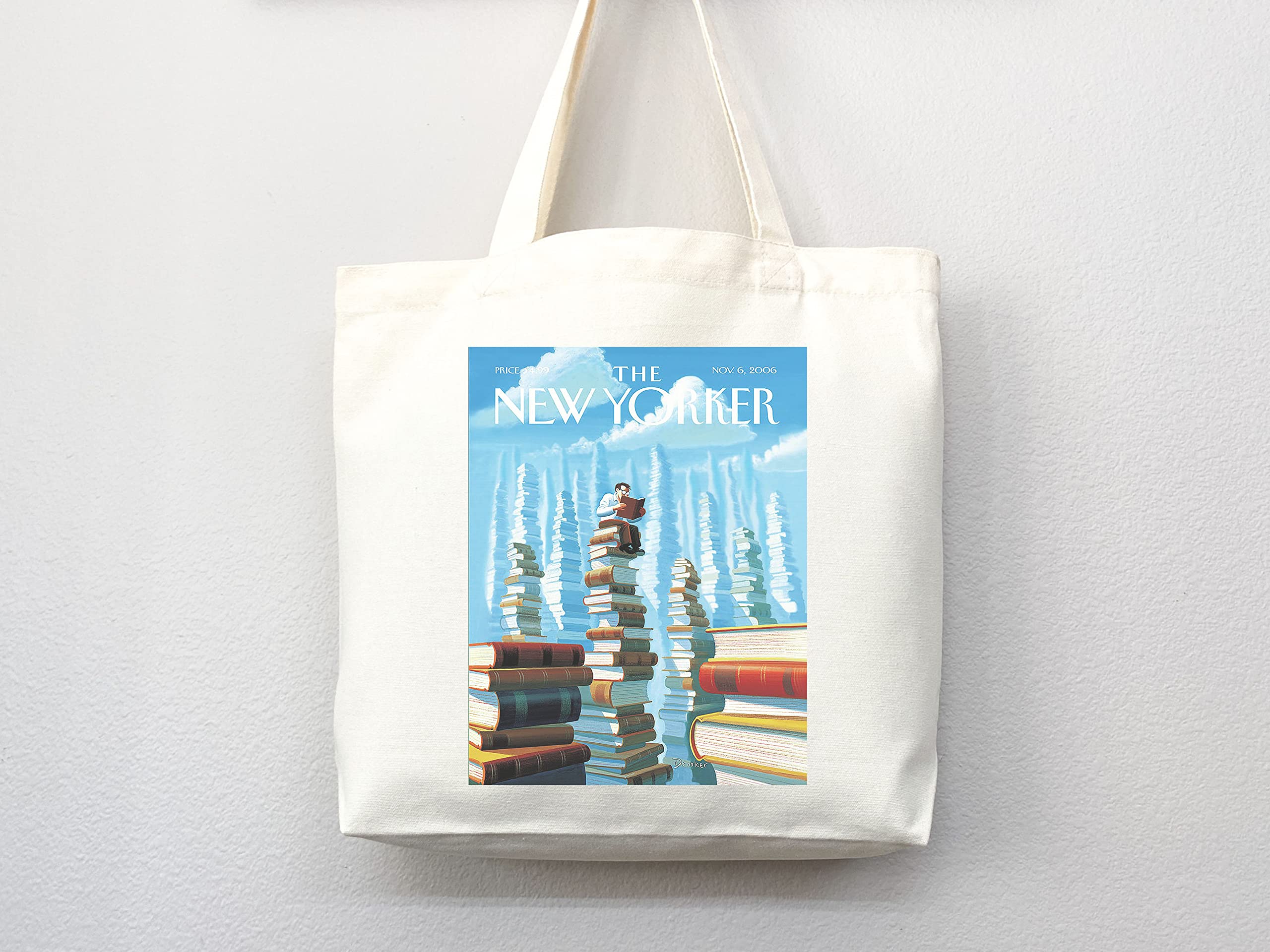 New Yorker Magazine Tote Bag - Stylish Canvas Art Tote for Women & Men - Perfect for Shopping, Beach, Work & Everyday Use - Aesthetic Designer Grocery Bag (Tote Only)