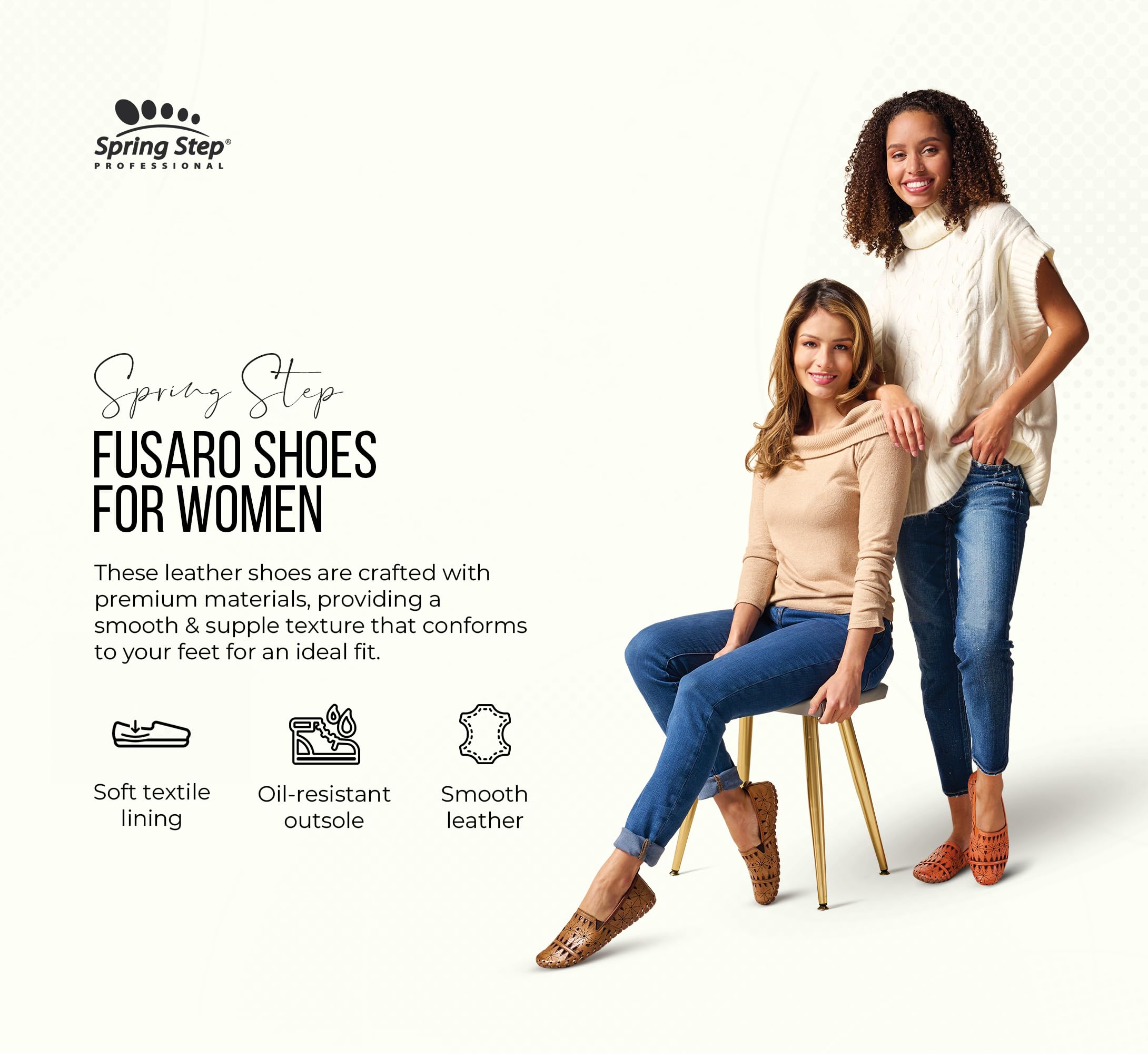 Spring Step Women's Fusaro Comfortable Slip-On Shoes for Work, Walking & Casual Wear – Lightweight & Breathable Design for All-Day Comfort