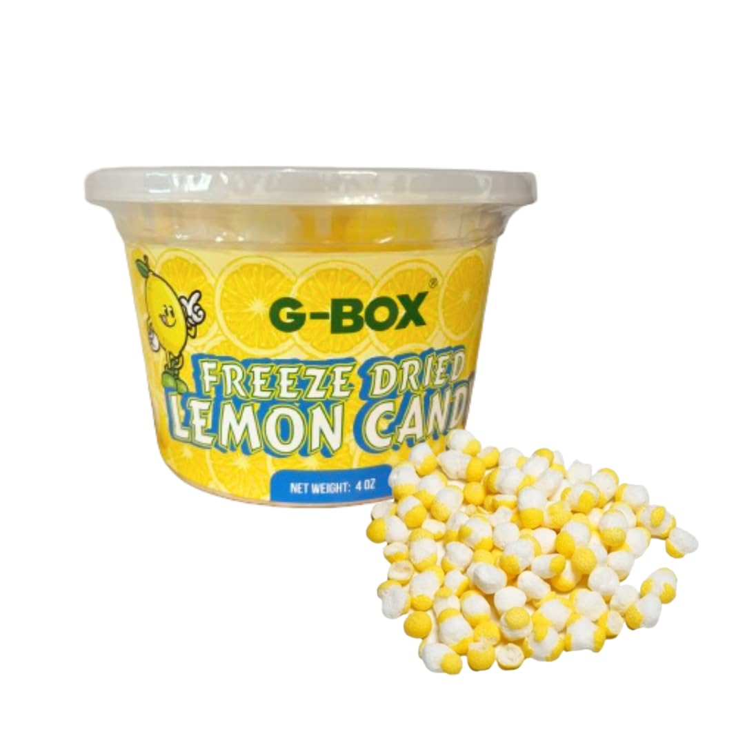 Freeze Dried Lemonheads Candy 4oz - Crunchy Citrus Sour Lemon Candy, TikTok Viral Snack, Resealable Container for Freshness - Perfect for Parties, Movie Nights & On-the-Go Treats