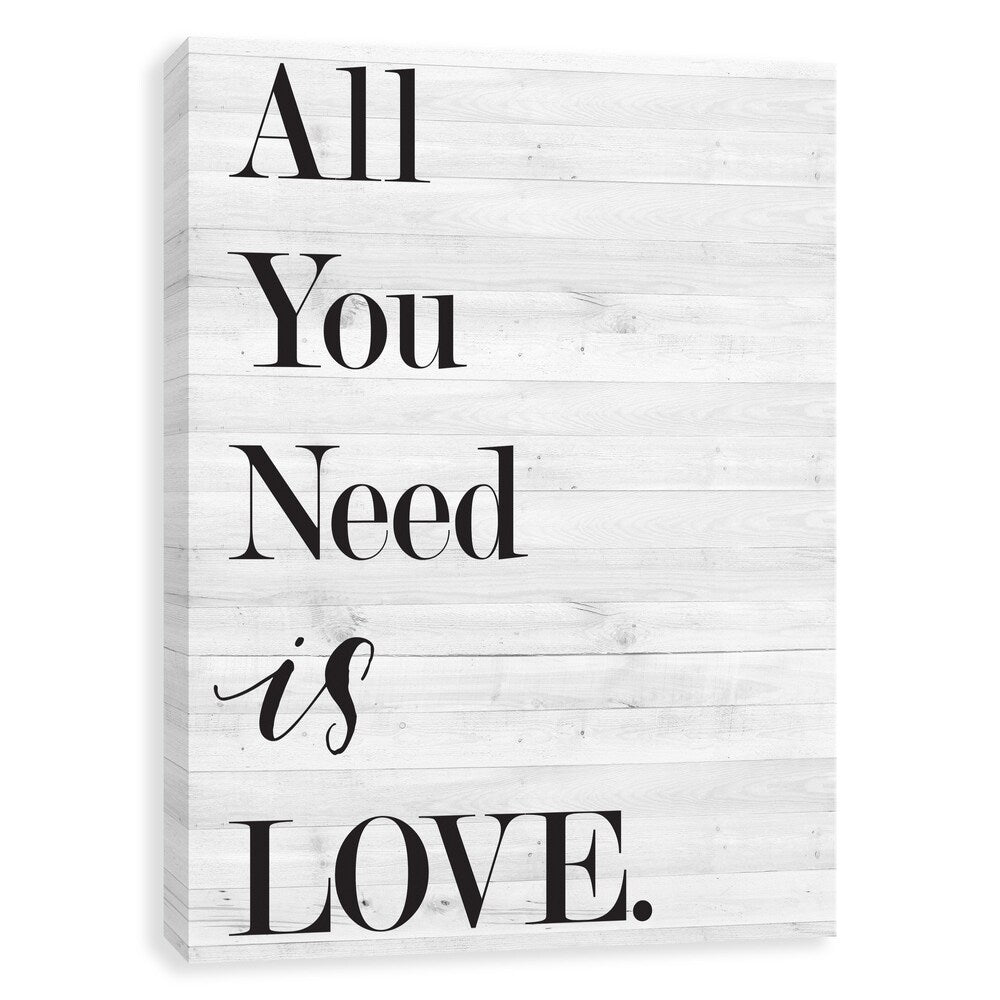 All You Need Is Love Printed Canvas Wall Art - 16x20 Inches - Ready to Hang - Perfect for Living Room, Bedroom & Office Decor