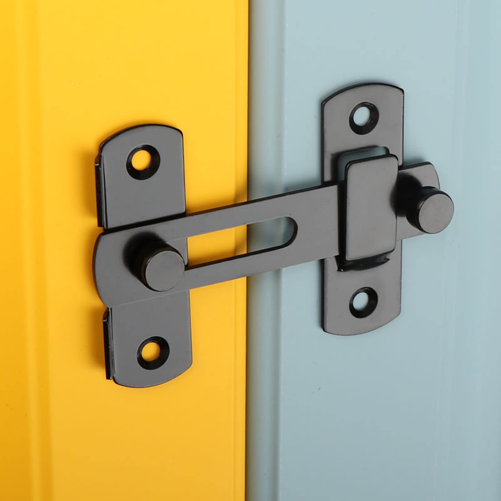 **Heavy Duty Double French Door Refrigerator Lock - 2 Pack Black Sliding Barn Door Latch for Wine Coolers, Bathrooms & Garages - Secure Outdoor Spaces, Home, Office & Commercial Use - Ideal for Kitchen, Pantry & Storage Security | Perfect for Modern Homes, Restaurants & Retail Stores | Great for Securing Fridges, Cabinets & Storage Units in Homes, Businesses & Commercial Spaces**