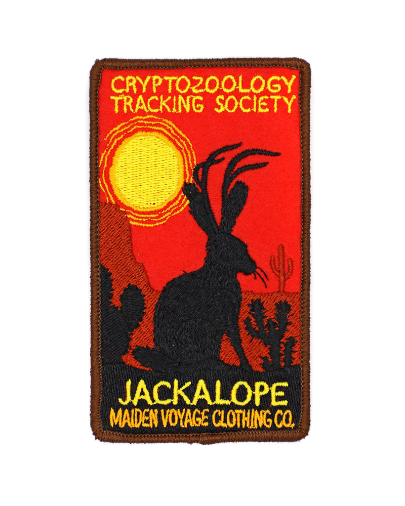 Jackalope Cryptozoology Embroidered Patch - Mythical Creature Iron-On Badge for Hats, Jackets & Backpacks - Perfect for Outdoor Enthusiasts & Fantasy Fans
