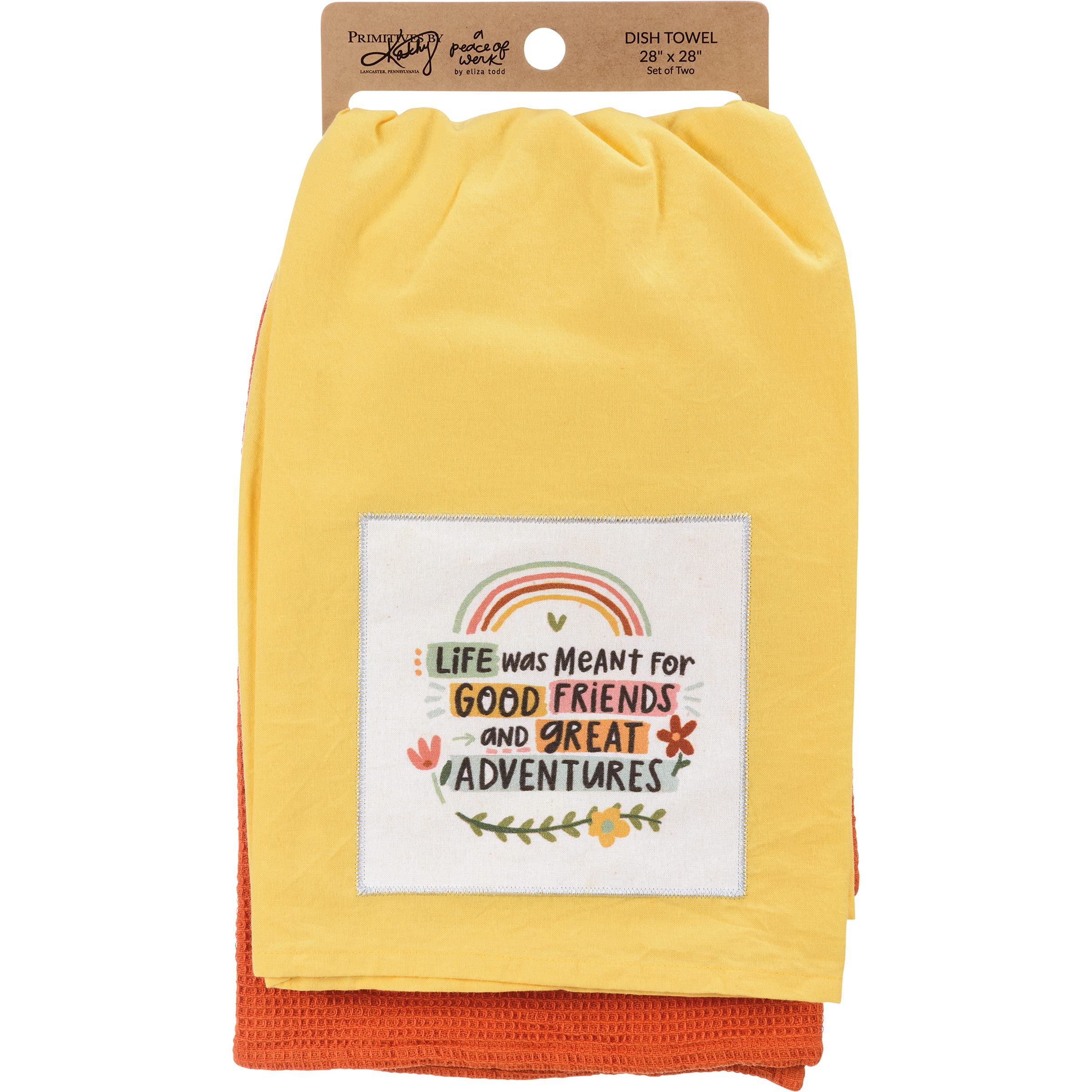 Primitives by Kathy Multicolor Kitchen Towels - Absorbent & Decorative Home Décor for Cooking, Baking & Farmhouse Style Kitchens