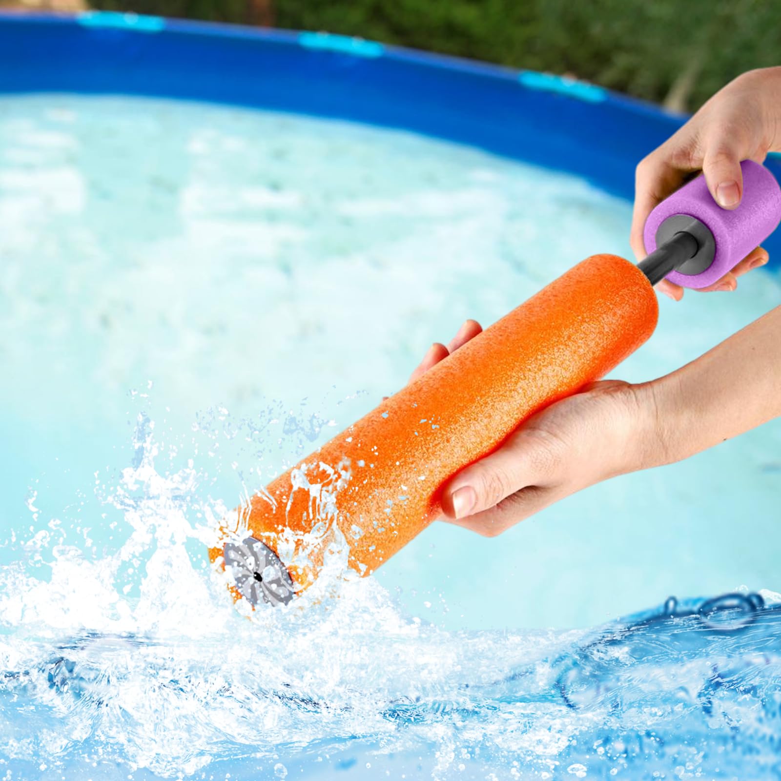 4-Pack Water Blaster Soaker Guns for Kids - Super Squirt Guns with 40ft Range, Outdoor Pool Water Toys for Summer Fun - Perfect for Backyard Battles, Beach Games and Pool Parties (Cylinder Style)