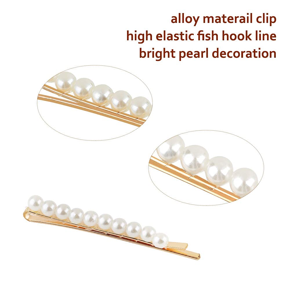 3-Piece Iskrra Metal Pearl Hair Clips for Women and Girls - Elegant Gold Hairpins for Wedding, Party & Everyday Styling