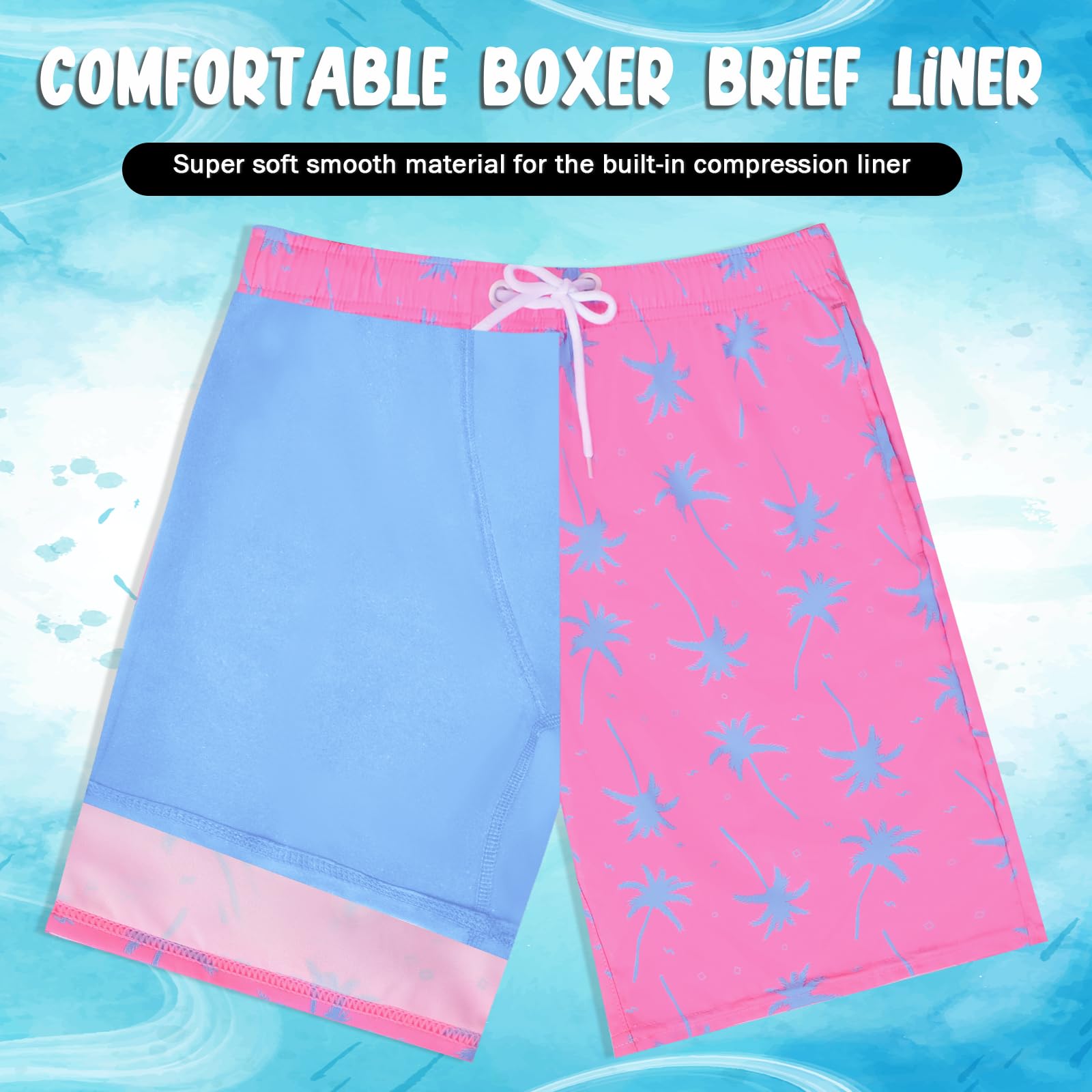 **Boys Swim Trunks - Quick Dry Compression Swim Shorts for Kids & Teens - Perfect for Swimming, Beach & Pool Activities**