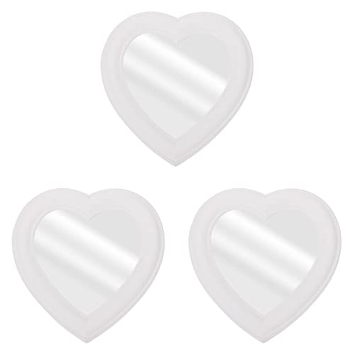 3 Pack Heart-Shaped Wall Mounted & Desktop Makeup Mirror - Portable Vanity Mirror for Women, Perfect for Bedroom, Bathroom & Travel