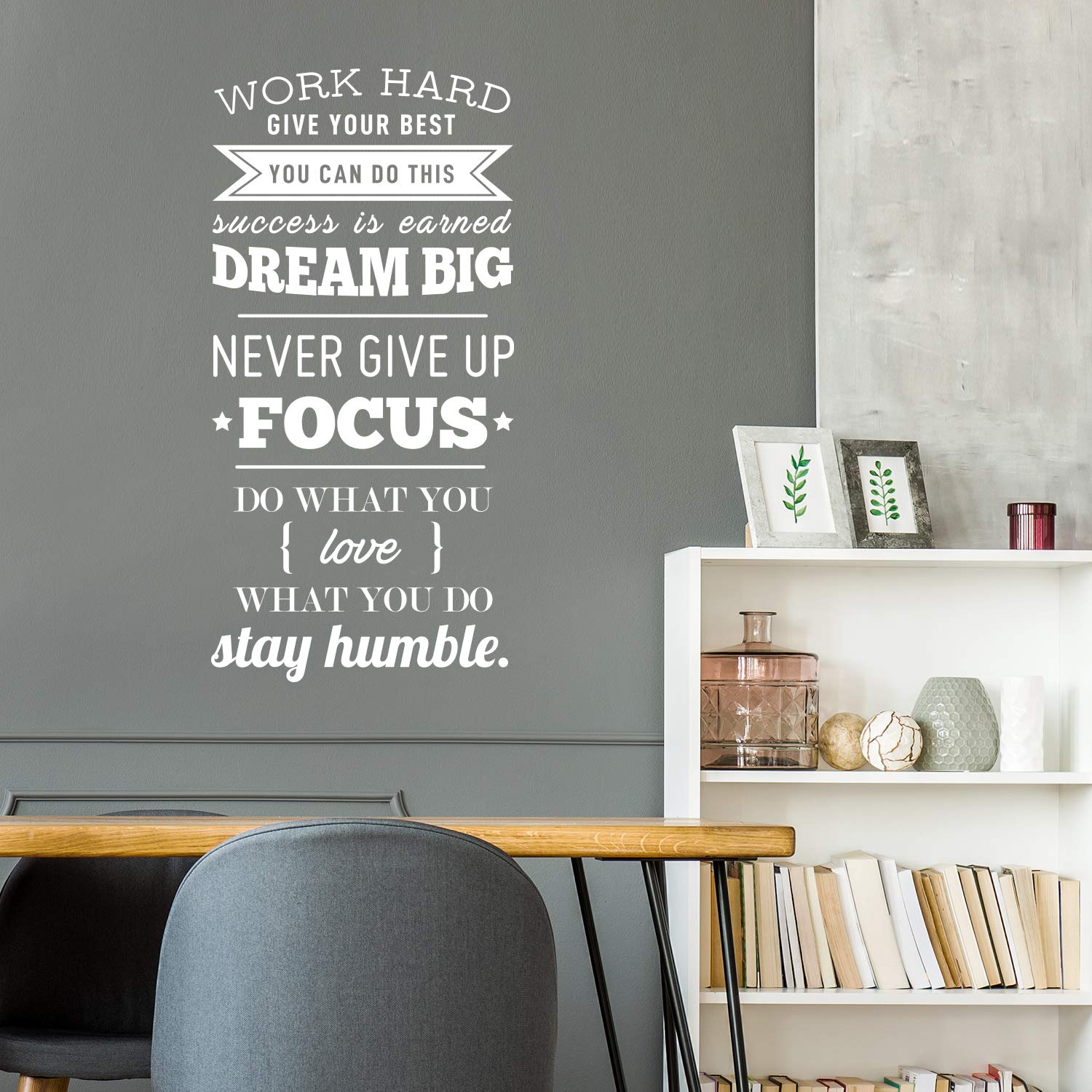 Vinyl Wall Art Decal - Motivational Quote 'Work Hard Give Your Best You Can Do This' - 40