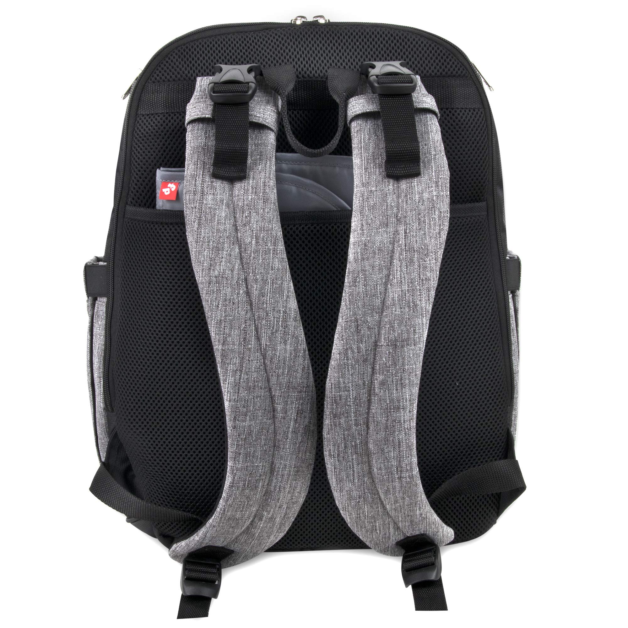 Fisher Price Diaper Bag Backpack with Changing Pad & Stroller Straps - Large Gray Baby Bag for Parents | Perfect for Travel, Daycare & On-the-Go Diaper Changes