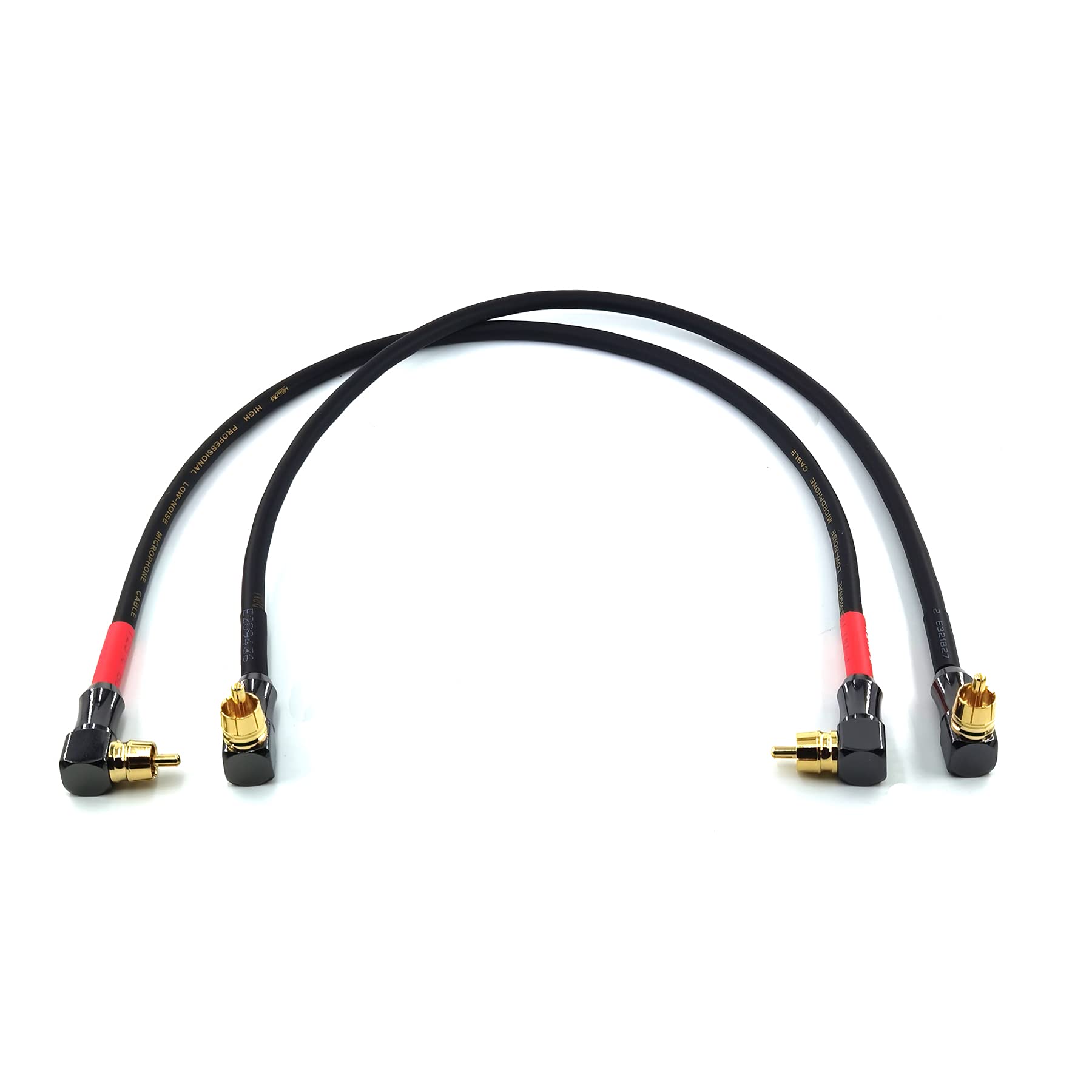 90 Degree Right Angle RCA Cable - 2 Pack 1.5FT Stereo Audio Cable for Home Theater, HDTV, Amplifiers & Hi-Fi Systems | Perfect for Space-Saving Behind TVs & Audio Equipment