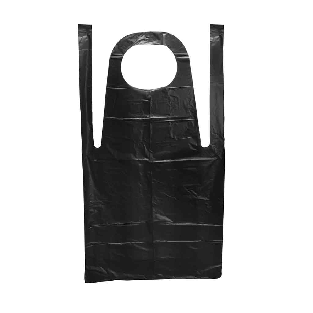 Disposable Black Aprons - Pack of 100 - Heavy Duty Polypropylene Aprons for Cooking, Painting, Cleaning & Hairdressing - Perfect for Restaurants, Salons & DIY Projects