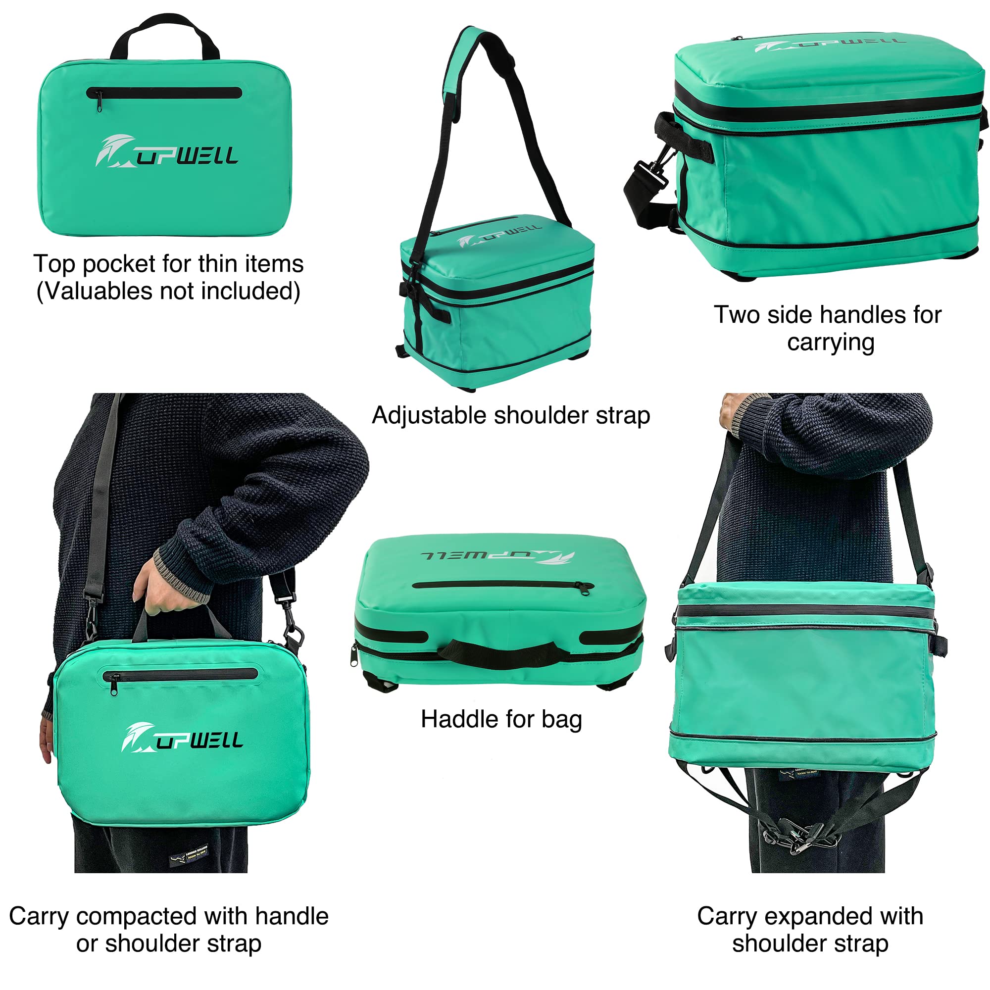 **UPWELL Waterproof SUP Cooler Deck Bag - PVC Dry Bag for Paddle Board Accessories, Holds 30 Cans for Surfing, Kayaking & Beach Trips**    *(Perfect for Outdoor Adventures, Beach Parties & Water Sports!)*