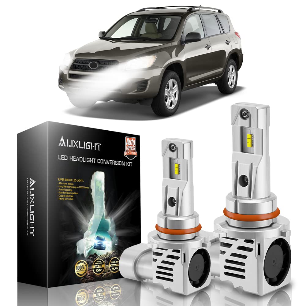 AUXLIGHT 9005 HB3 LED Headlight Bulbs - 12000 Lumens 6000K White High Low Beam Conversion Kit - Direct Replacement for 1998-2012 Toyota RAV4 (Pack of 2) - Perfect for Night Driving & Off-Road Adventures