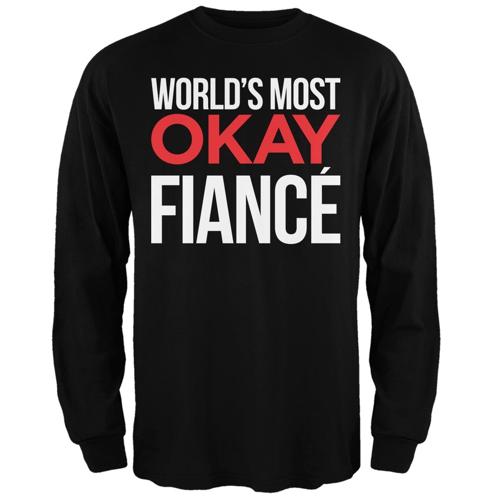 World's Best Fiancé Black Long Sleeve T-Shirt for Men - Medium Size | Perfect for Engagements, Date Nights & Couple Gifts