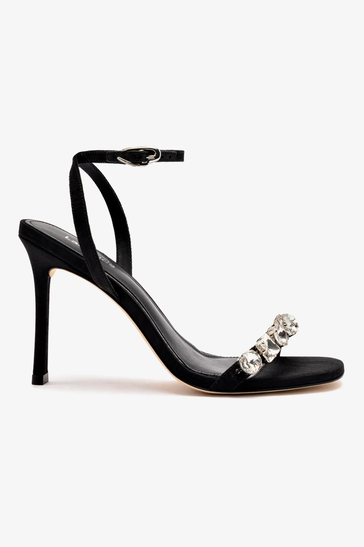 Calypso Black Fabric Crystal Sandals for Women – Elegant Gladiator Style Summer Beach Sandals with Rhinestones for Casual Wear, Parties, and Vacations