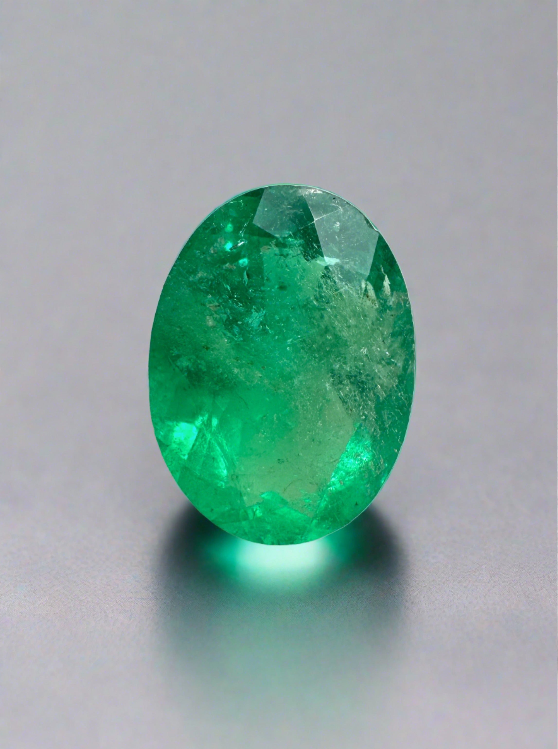 1.94 Carat 10x7.5mm Natural Colombian Emerald Loose Gemstone - Oval Cut Green Emerald for Jewelry Making & Engagement Rings