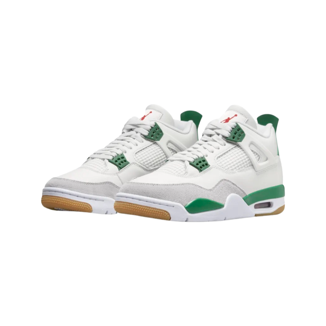 Air Jordan 4 Retro SB Sneakers in Sail, Pine Green, Neutral Grey & White - Perfect for Skateboarding, Streetwear Fashion & Sneaker Collectors