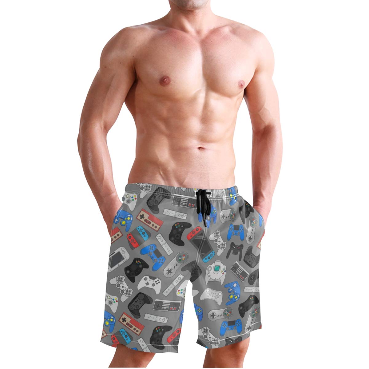**Men's Quick Dry Swim Trunks - Lightweight Board Shorts with Drawstring for Swimming, Beach & Water Sports**