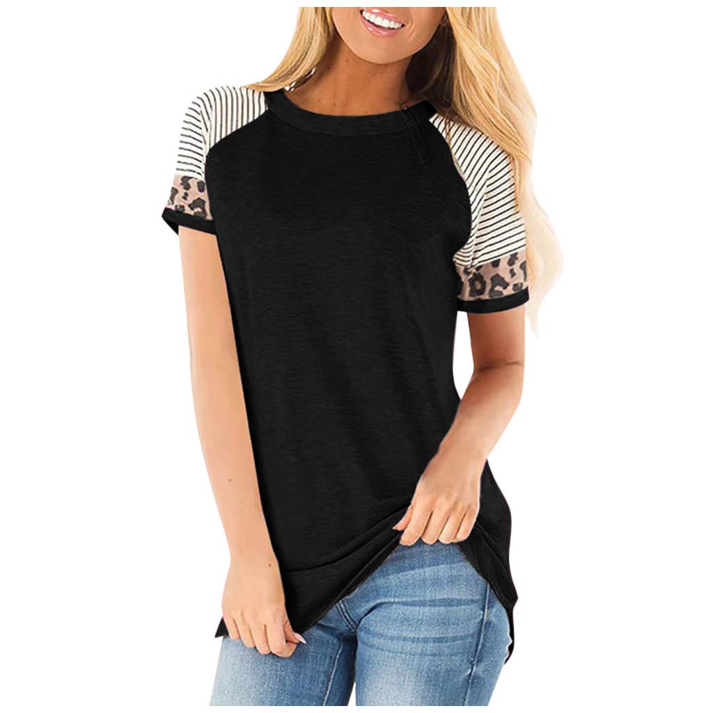 Women's 3/4 Sleeve Floral Print Tunic Tops - Summer Casual Round Neck Loose Blouse Shirts - Perfect for Office, Travel & Everyday Comfort Wear