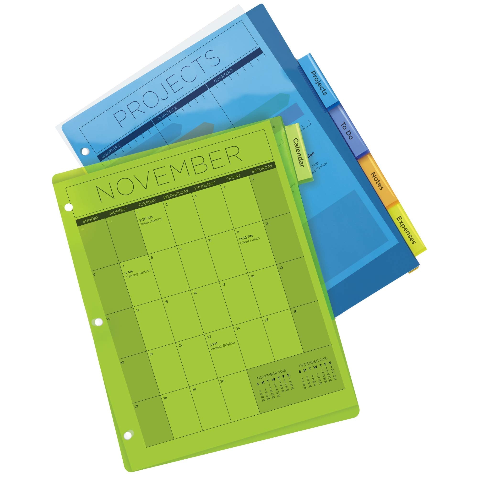 Avery 5-Tab Plastic Dividers for 3 Ring Binders, 24 Sets (11900) - Insertable Index Tabs for School, Office & Home Organization