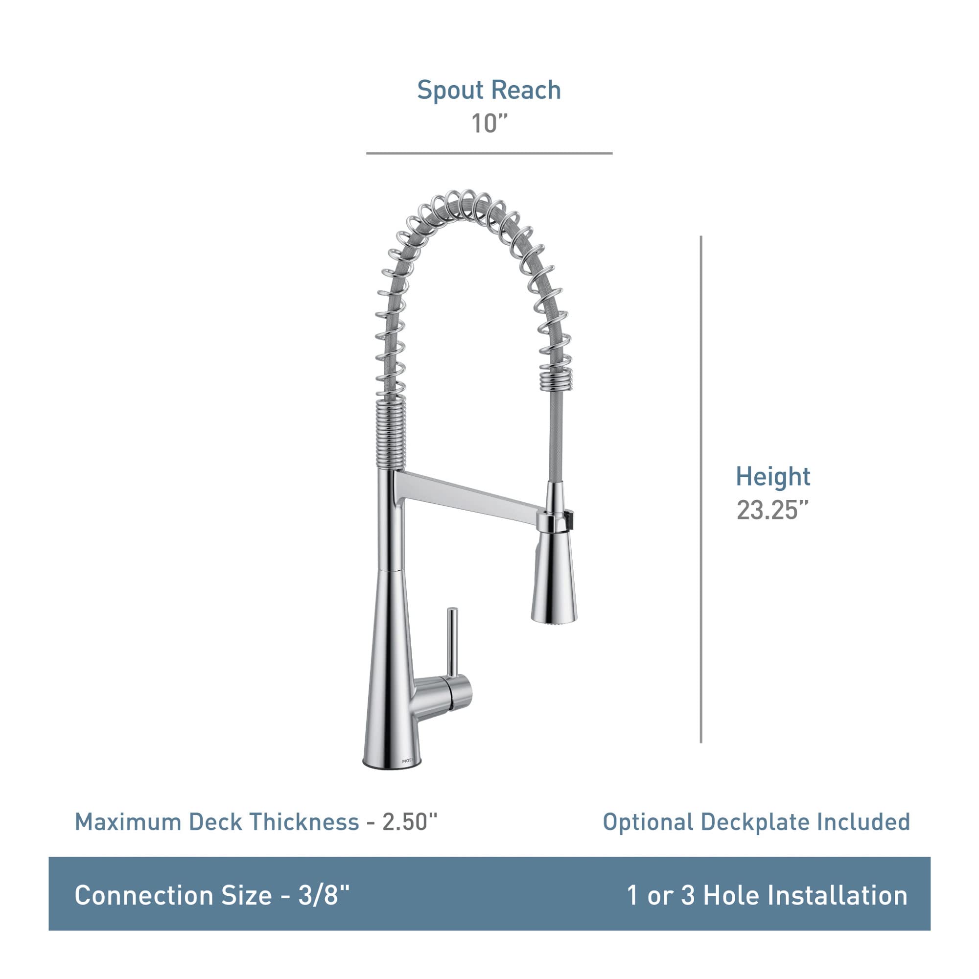 Moen 5925 Sleek One-Handle Pull-Down Kitchen Faucet with Power Boost Technology - Chrome Finish for Modern Kitchens | Perfect for Washing Dishes, Filling Pots & Daily Kitchen Tasks