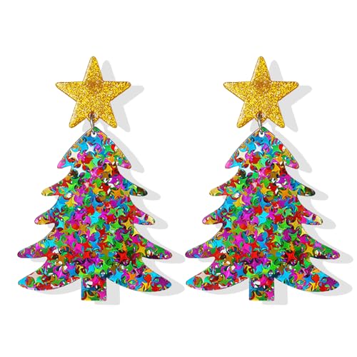 B4:Colorful Christmas Tree Earrings