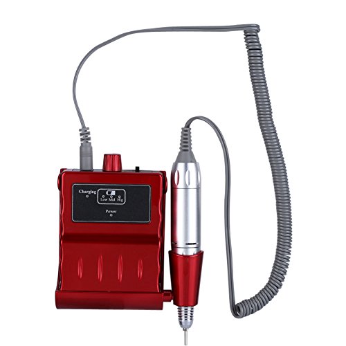 **30000 RPM Electric Nail Drill Machine - Rechargeable Portable Nail File & Buffer Kit for Smooth Nails - Professional Manicure Pedicure Tool Set for Home & Salon Use (Red) - Perfect for DIY Nail Care, Gel Polish Removal & Acrylic Nail Shaping**