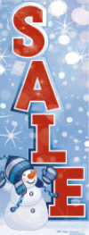 Custom Vinyl Window Sign - 'Sale' with Snowman Design | Weatherproof & Durable for Retail Stores, Shops & Holiday Promotions