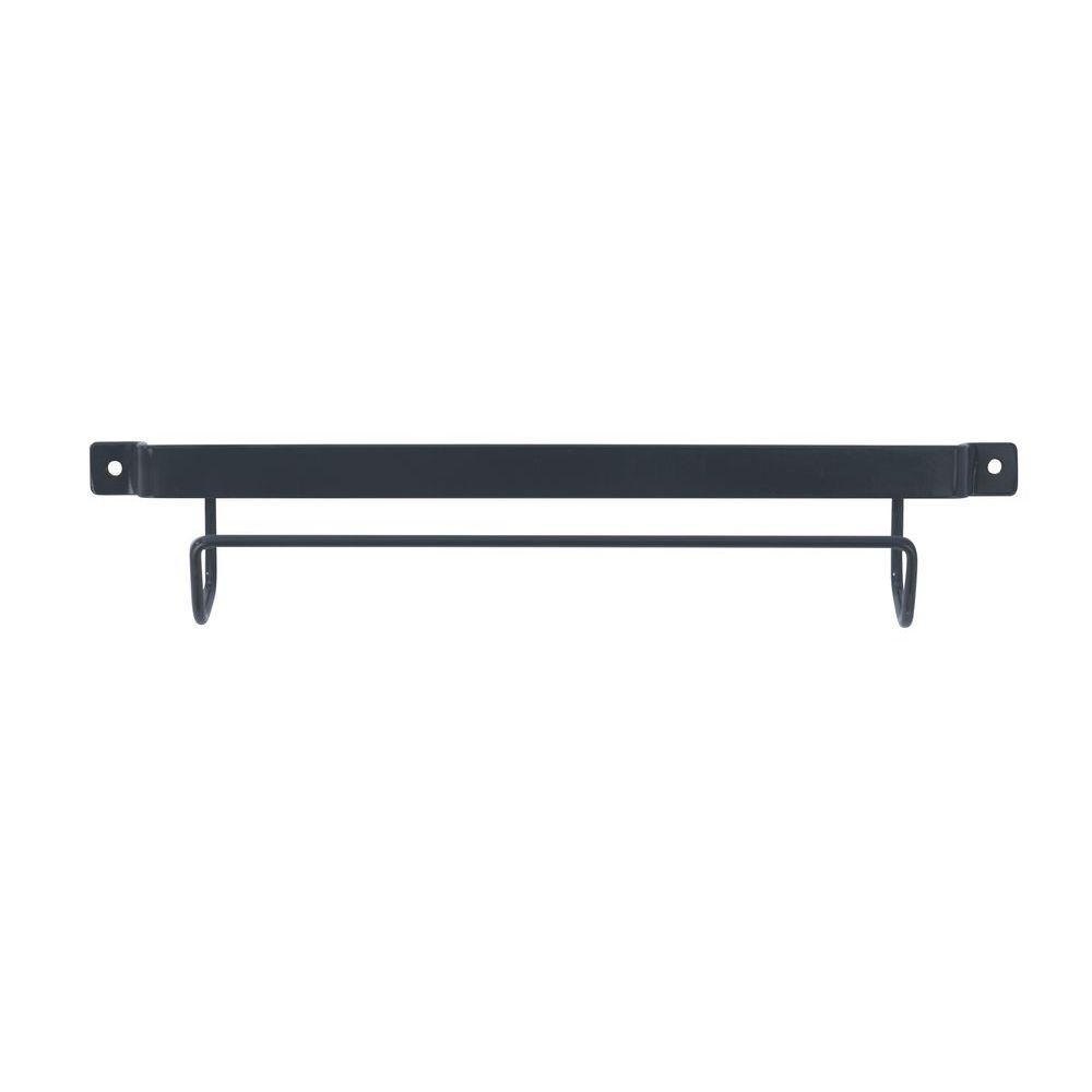 Wall Mounted Ladder Holder - Heavy Duty Black Metal Storage Rack for Garage, Workshop & Home Organization - Perfect for Storing Ladders, Tools & Equipment