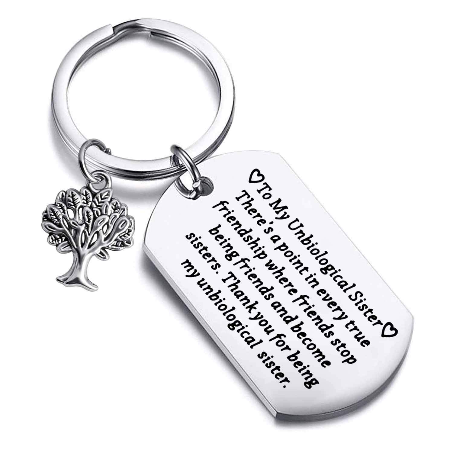 FUSTMW Soul Sister Keychain - Best Friendship Gifts for Women, Unique Best Friend Keychain for Her, Perfect for Birthdays, Anniversaries, and Everyday Carry
