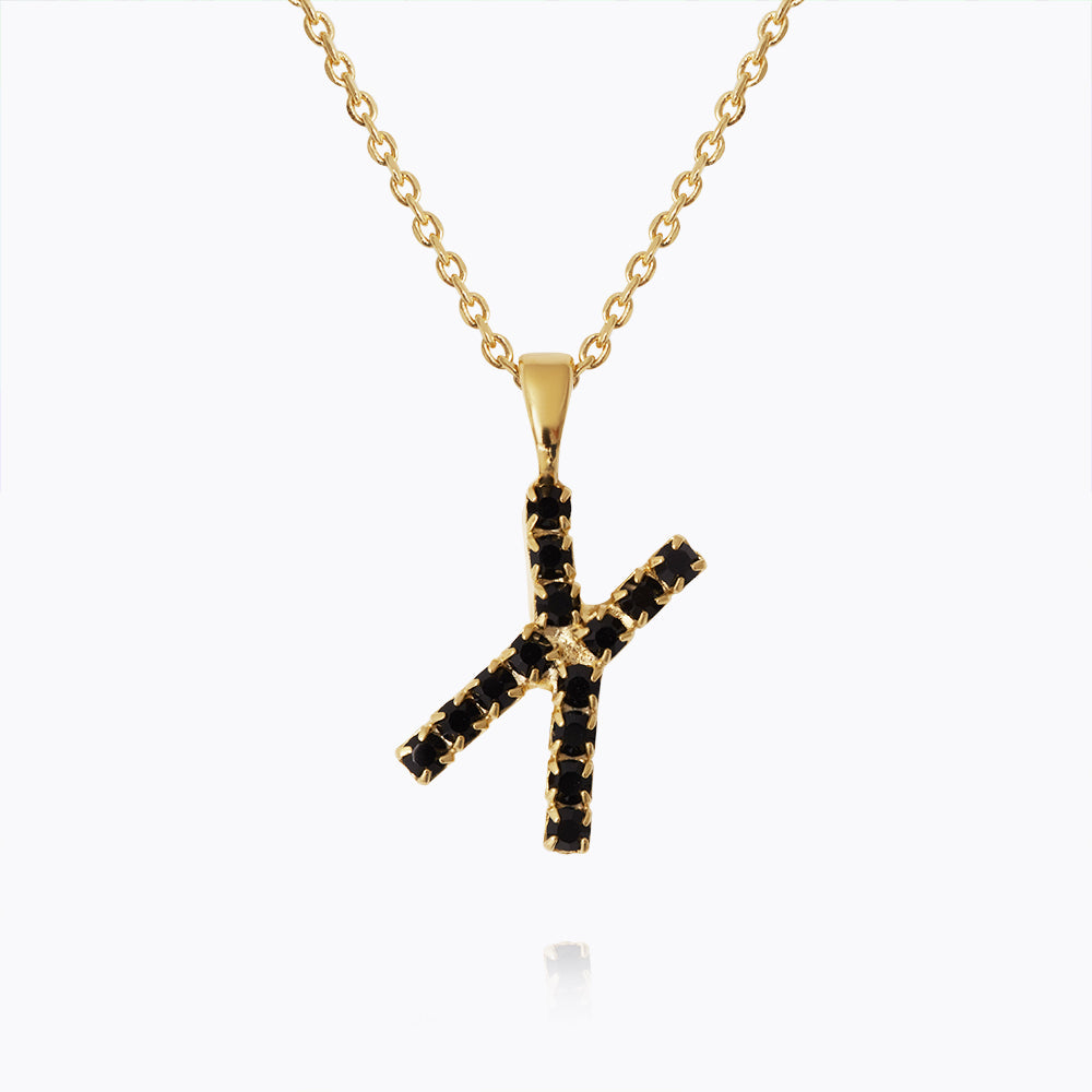 Mini Letter X Necklace in Black - Personalized Initial Jewelry for Women, Perfect for Gifts, Everyday Wear & Special Occasions