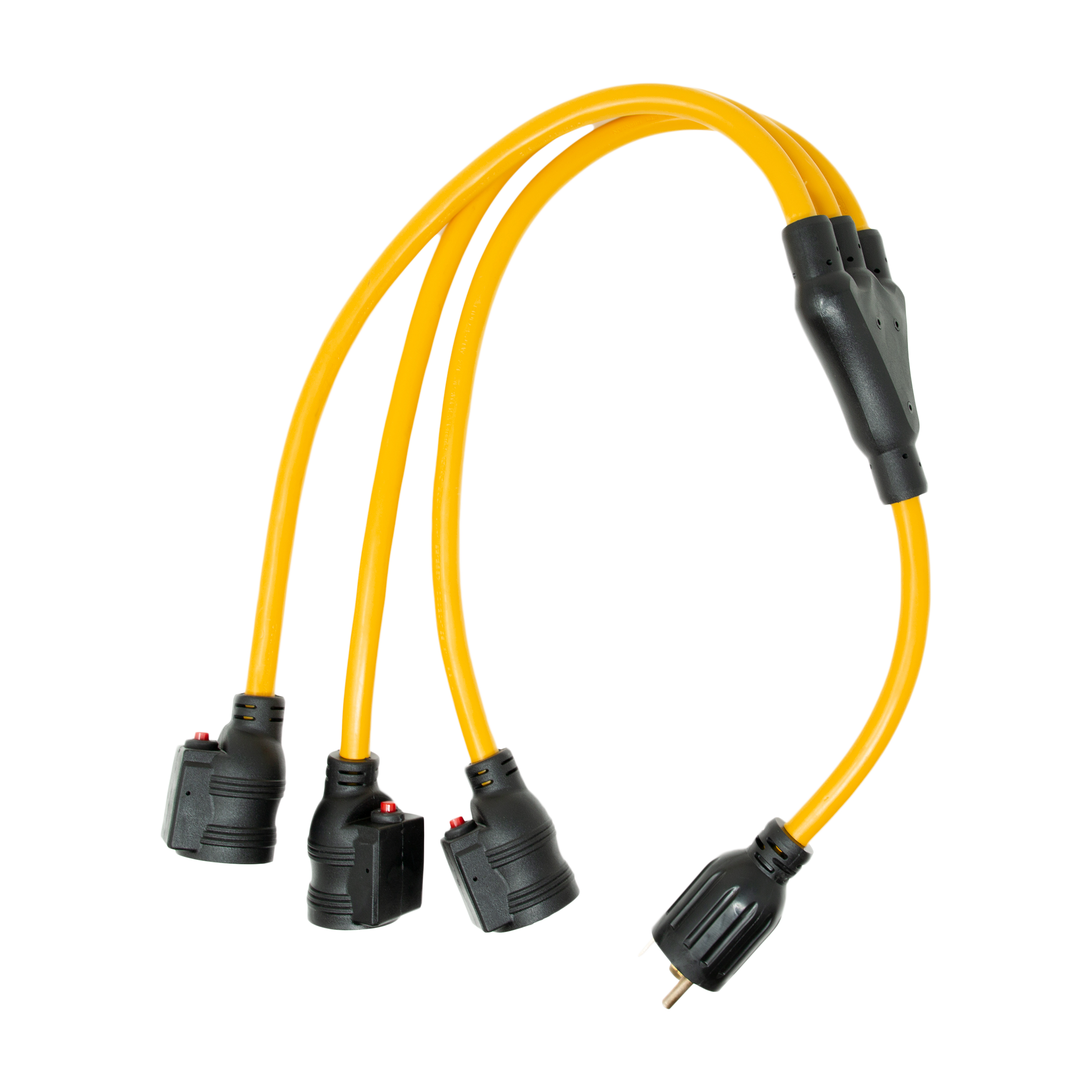 3' Heavy Duty TT-30P to (3) 5-20R Short Power Cord - Perfect for RV, Camper, and Outdoor Power Distribution