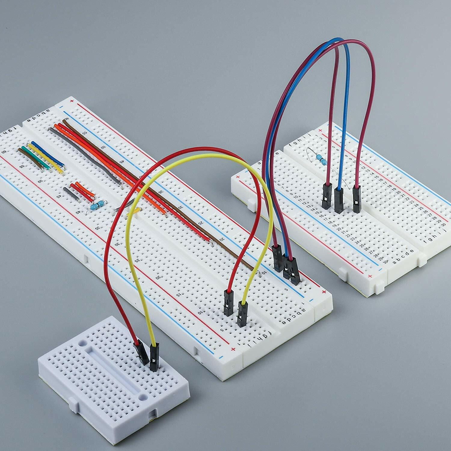 16Pcs Solderless Breadboard Kit - 400 Tie Points Prototype PCB for Arduino, Raspberry Pi, Electronics Projects - Perfect for DIY Circuits & STEM Learning