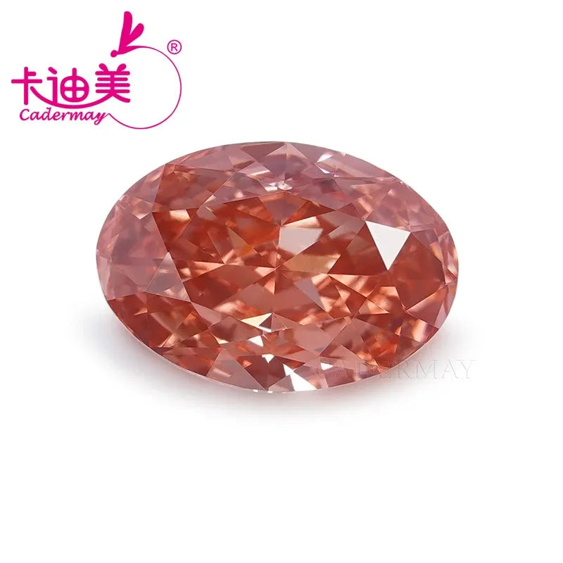 CADERMAY Oval Cut Fancy Pink CVD Lab Grown Diamond - VVS2 Clarity Loose Stone for Fine Jewelry Making | Engagement Rings & Wedding Jewelry Gemstone