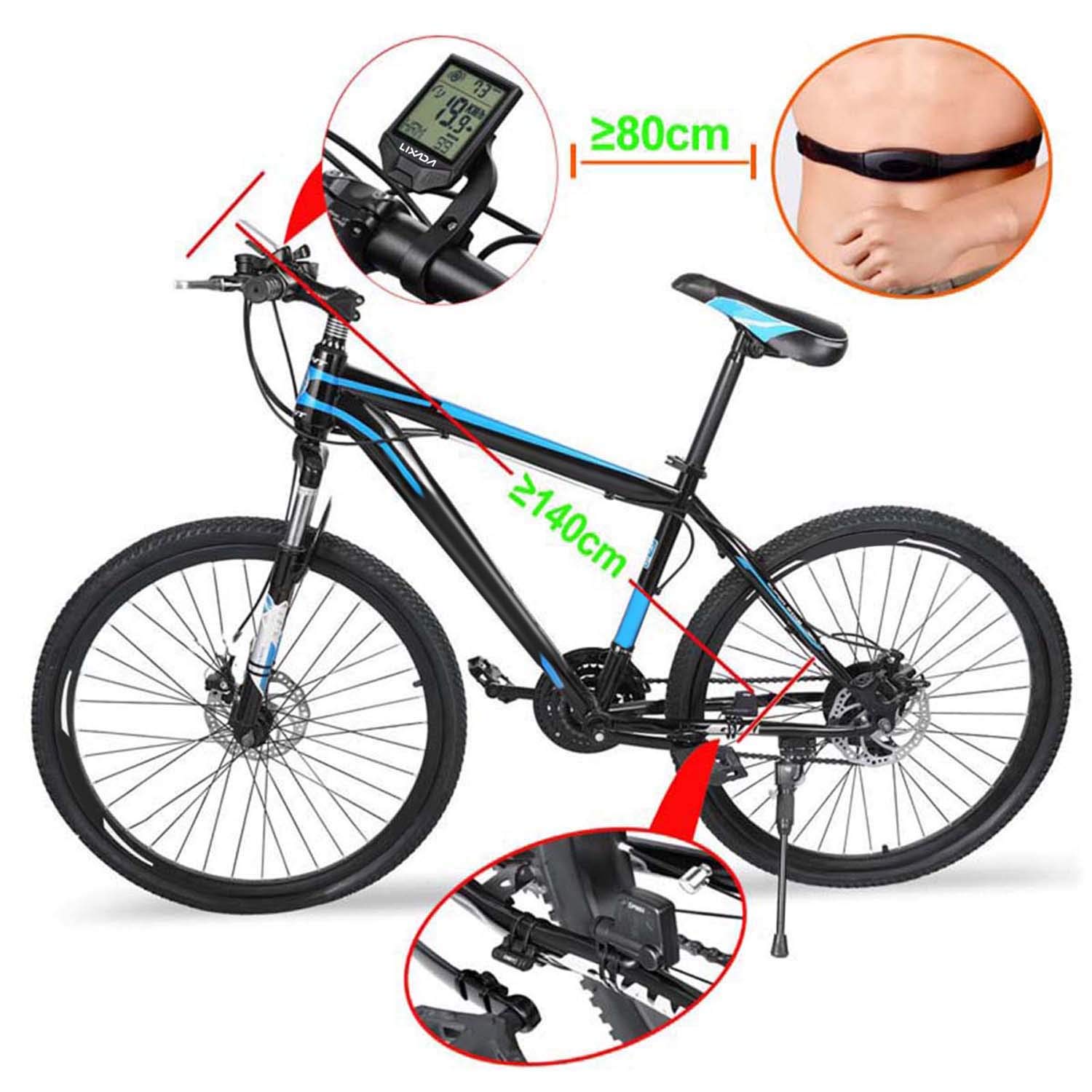 JOYID Multifunctional Waterproof Cycling Computer with Heart Rate Monitor & Backlight LCD Display - Perfect for Road Biking, Mountain Cycling & Fitness Tracking