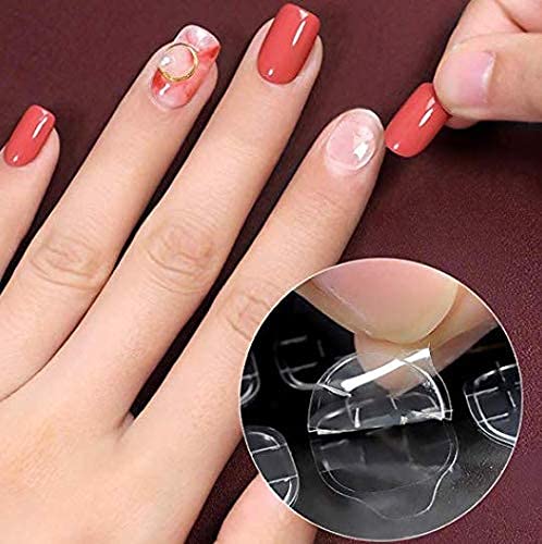 COSLUXE Clear Double-Sided Nail Glue Stickers - 144pcs Flexible Fake Nail Adhesive Tabs for Acrylic Nail Tips | Salon Quality, Easy Application | Perfect for Nail Extensions, Manicures & DIY Nail Art at Home