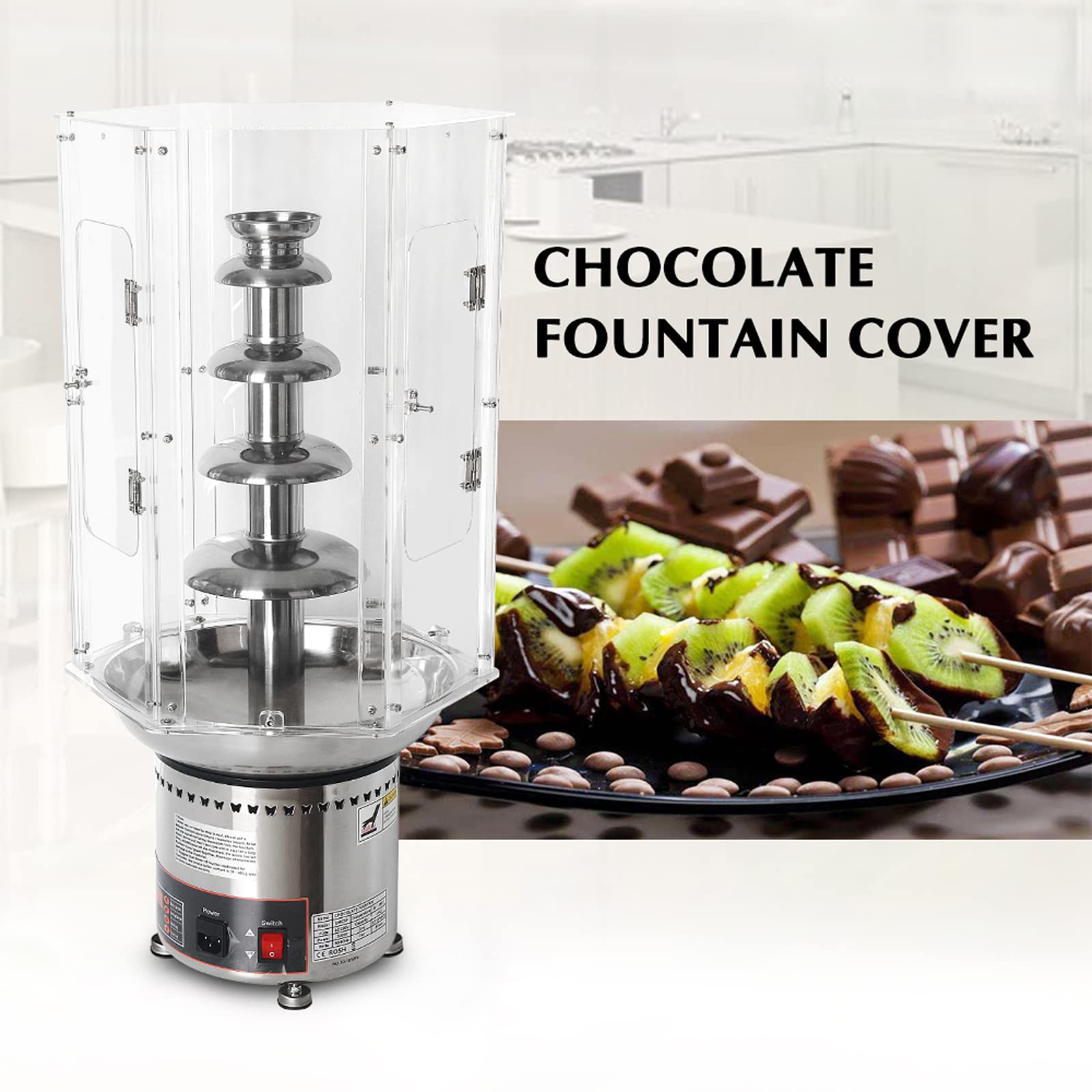 AIZYR PVC Chocolate Fondue Fountain Cover - 4/5/6/7 Tier Waterfall Machine Cover for Party, Wedding, Birthday & Christmas Events (5-Tier) | Durable & Easy-Clean PVC Material for Festive Celebrations & Catering Services