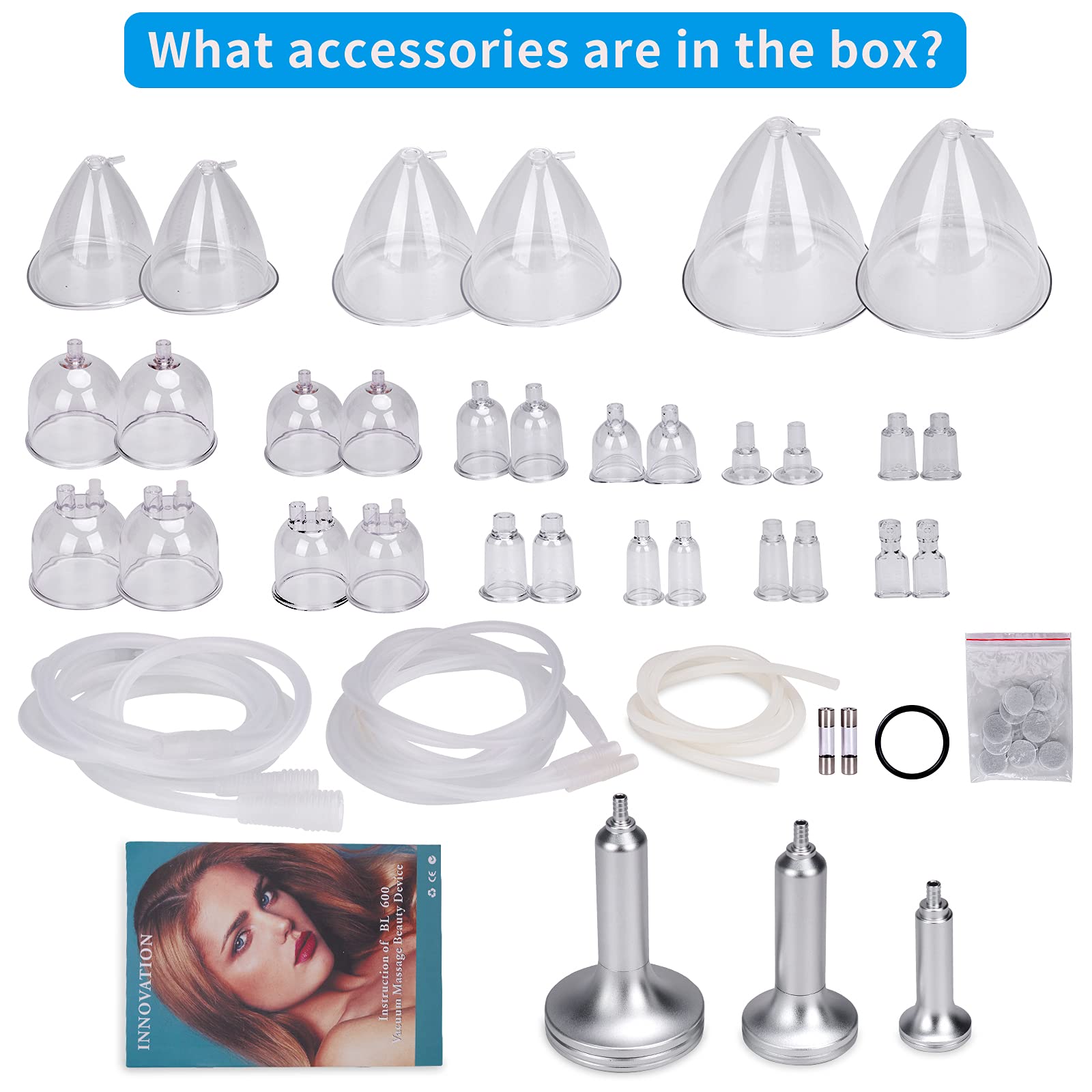 Titoe Vacuum Therapy Machine - 6 Mode Adjustable Suction (0-75cmHg) with 30 Cups & 3 Pumps - Multifunctional Cupping Massager for Pain Relief, Cellulite Treatment & Muscle Recovery - Perfect for Home Spa, Physical Therapy & Beauty Salon Use