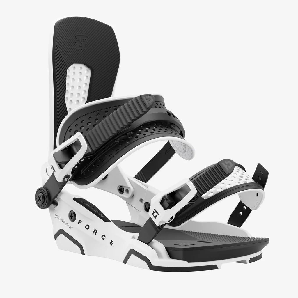 Union Force Binding 2025 Snowboard Bindings - White - Perfect for All-Mountain Riding & Freestyle Snowboarding
