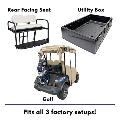 Premium Golf Cart Cover - Waterproof Marine Grade Vinyl - Fits Club Car Onward, Precedent & Tempo Models - Universal Design for Golf Bags, Utility Box or Rear Seats - Perfect for Outdoor Storage, Golf Course Protection & All-Weather Use