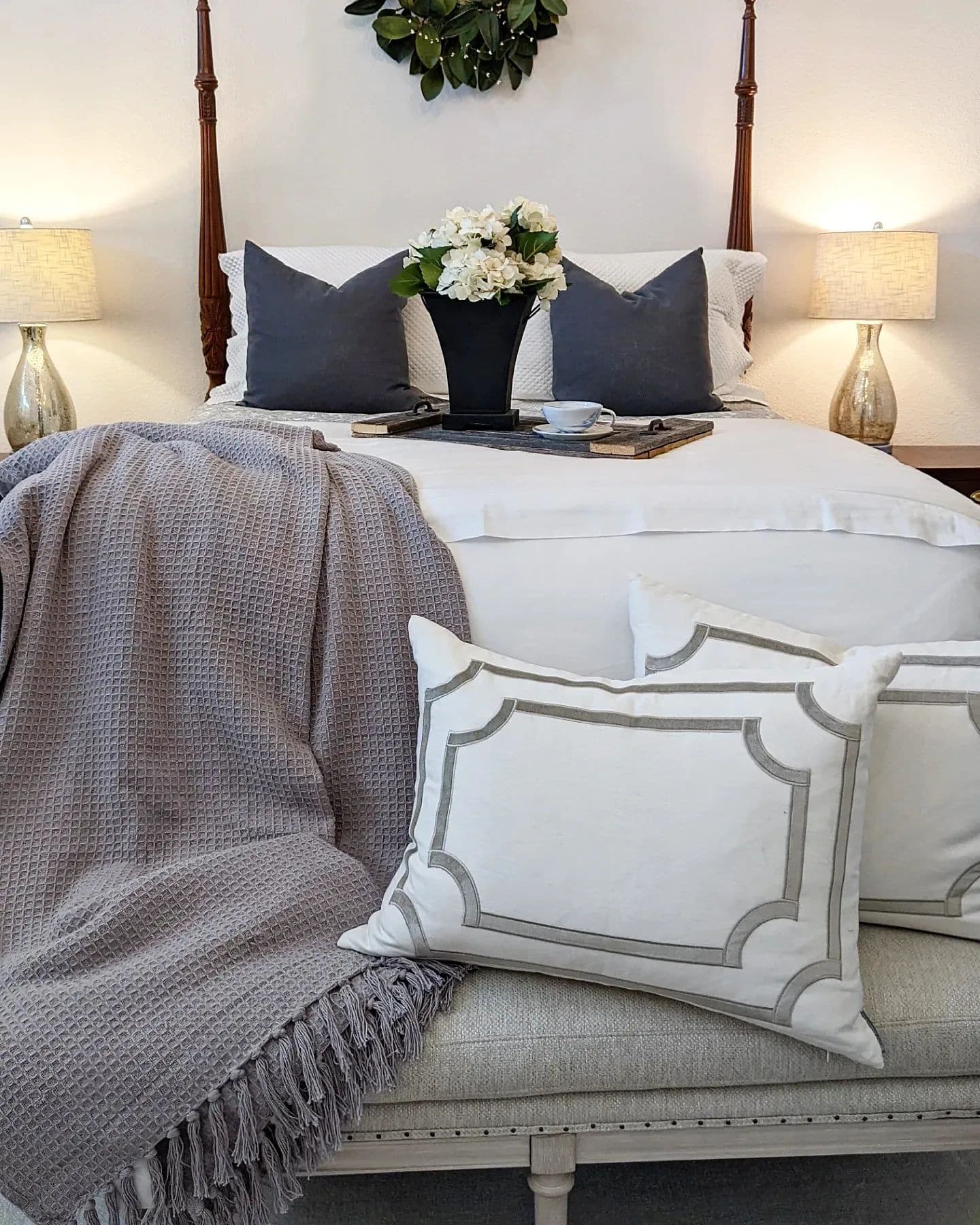 Soft Waffle Knit Cotton Blanket with Tassel Fringe - Cozy Throw Coverlet for Bed, Couch & Nursery - Perfect for Winter, Gifts & Home Decor