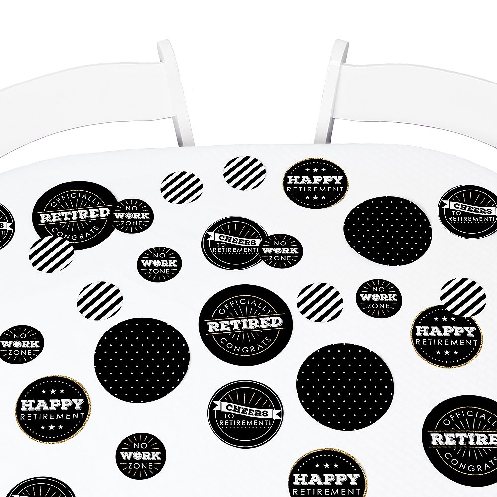 Happy Retirement Party Decorations - Giant Circle Confetti (27 Count) for Retirement Celebrations, Office Farewells & Milestone Events