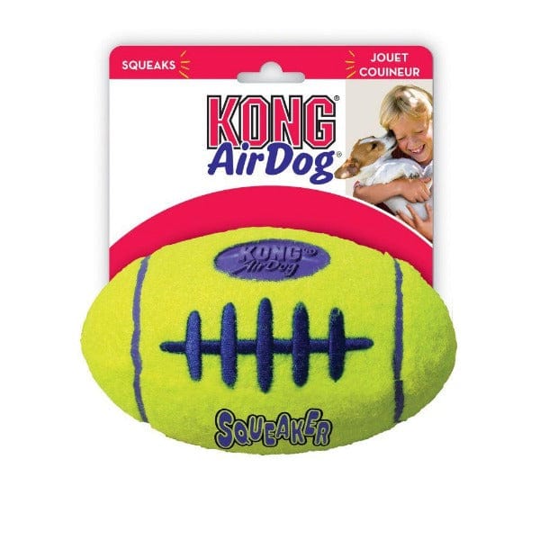 KONG Airdog Squeaker Football Dog Toy - Durable Chew Toy for Medium & Large Dogs - Perfect for Fetch, Training & Outdoor Play