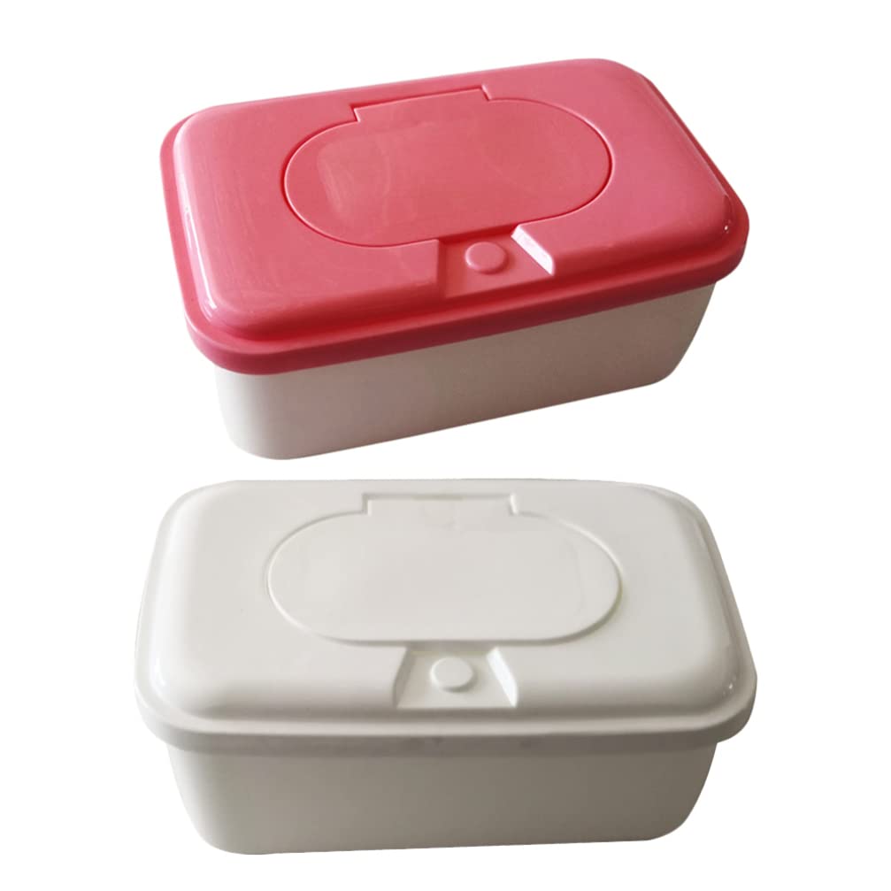 Portable Baby Wipes Dispenser - 2 Pack Refillable Wipe Holder for Toddlers, Reusable Travel Wipes Case with Random Colors | Perfect for Diaper Bags, Strollers & On-the-Go Parenting